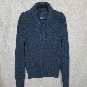 American Eagle EUC Blue Shawl Collar Sweater Sz SP